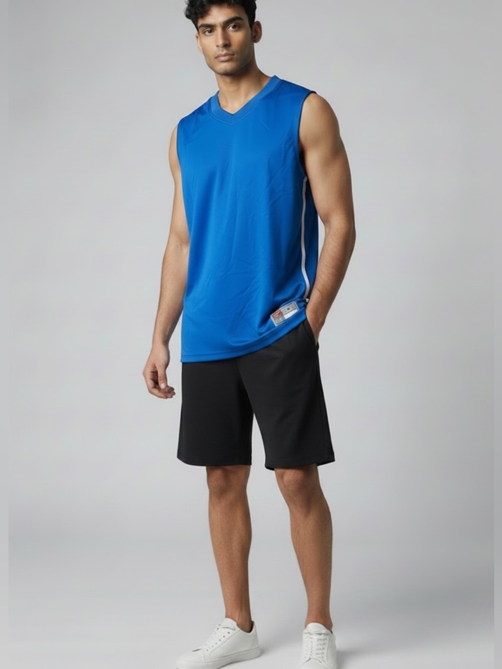 NWT L Nike Team Basketball Jersey Men’s Large Blue White Sleeveless